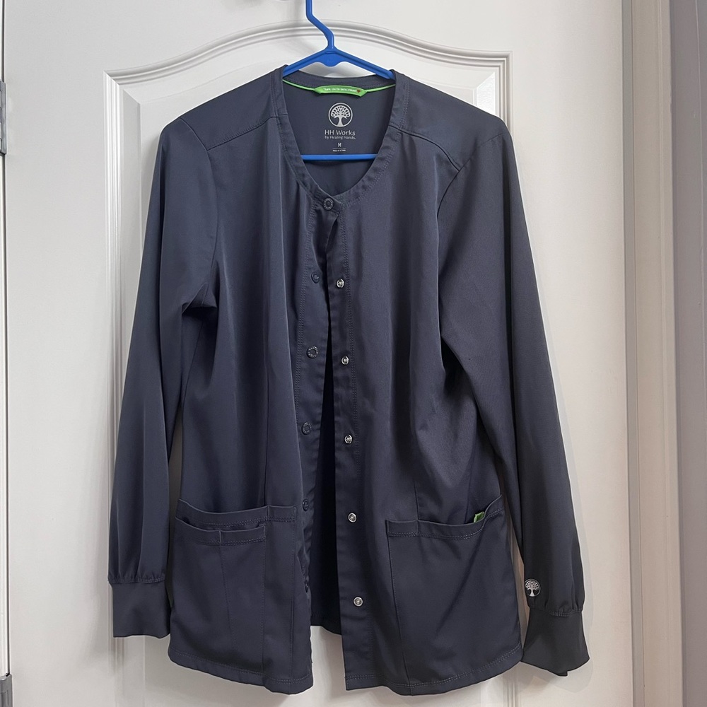 HH Works medium scrub jacket- charcoal gray